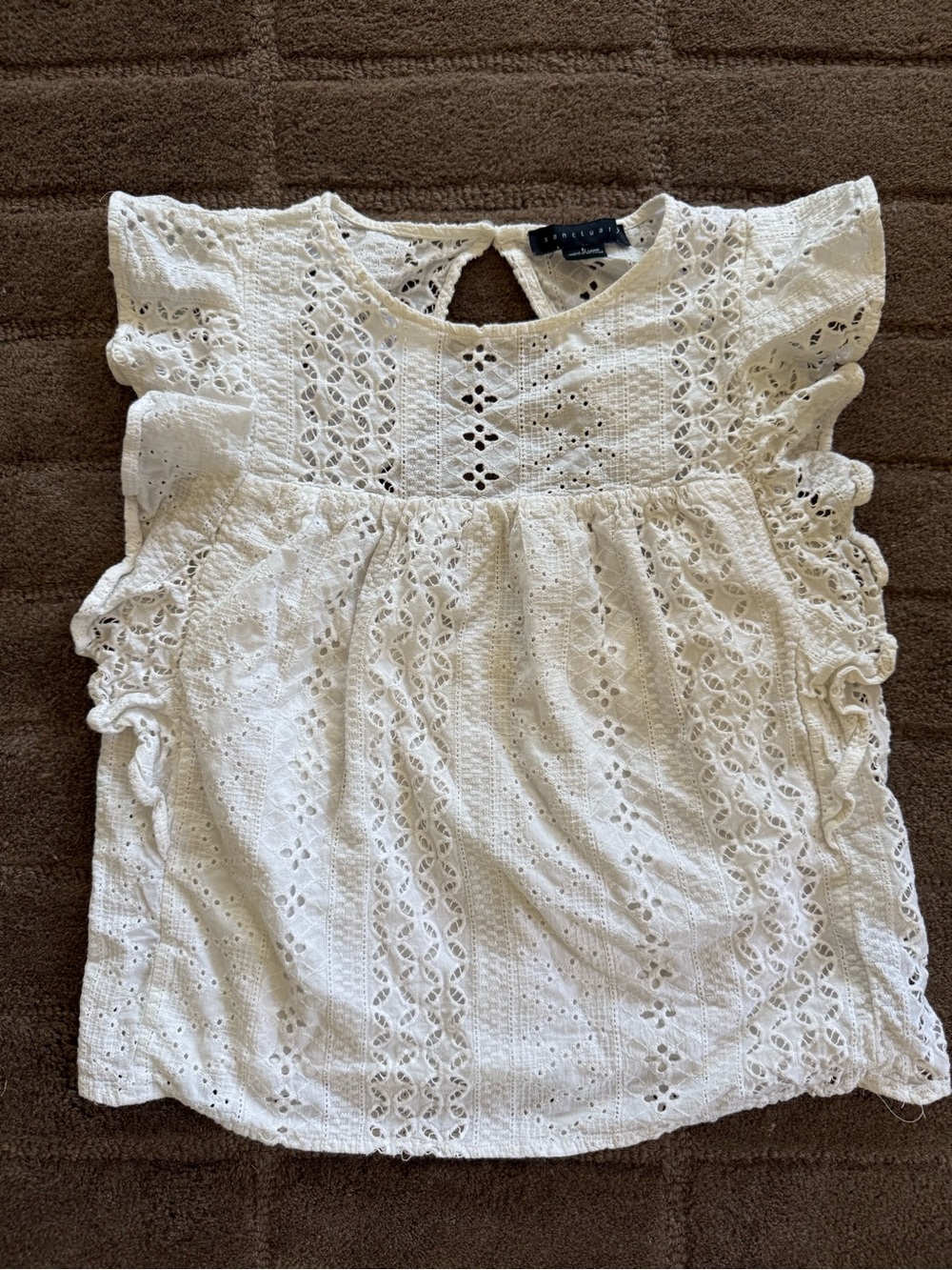 Sanctuary White Eyelet Lace Tank Top